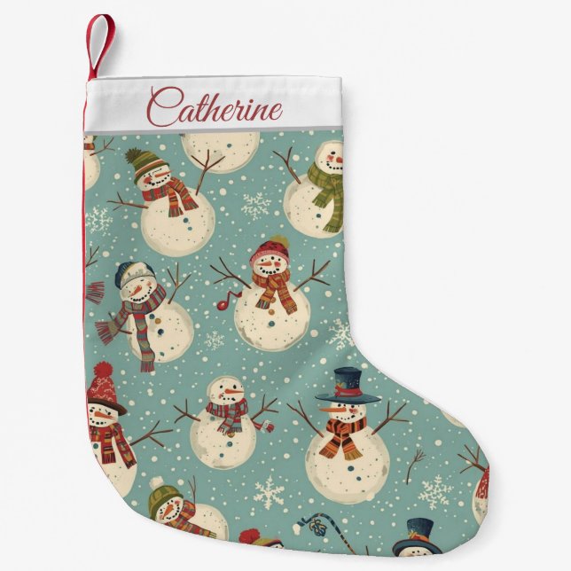 Cute Snowman Christmas Stocking Kleiner Weihnachtsstrumpf (Vorderseite)