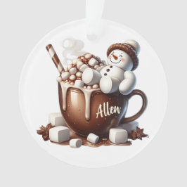 Cute Snowman Cocoa Design  Ornament