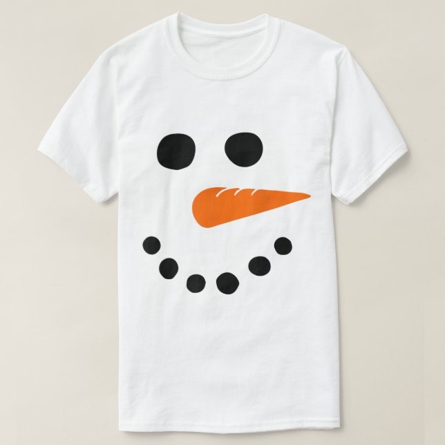 Cute Snowman Face Christmas Design T-Shirt (Design vorne)