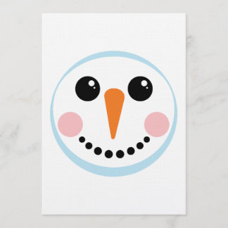 Cute Snowman Face Winter Holiday Design Einladung