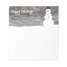 Cute Snowman Happy Holidays Notizblock