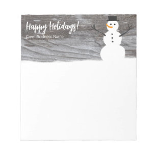 Cute Snowman Happy Holidays Notizblock