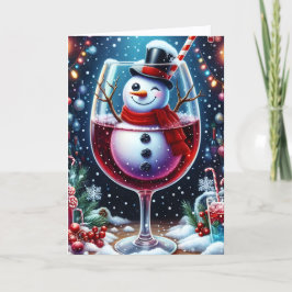 Cute Snowman Holiday Spirit Christmas Feiertagskarte