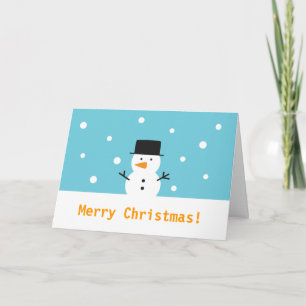 Cute Snowman on snow background for Christmas Feiertagskarte