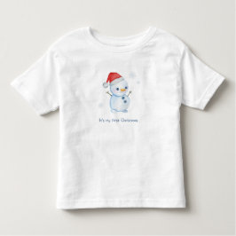 Cute Snowman Toddler T-Shirt – Winter Holiday Kids