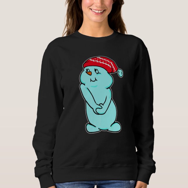 Cute Snowman Winter Merry Christmas Eve Party Sweatshirt (Vorderseite)