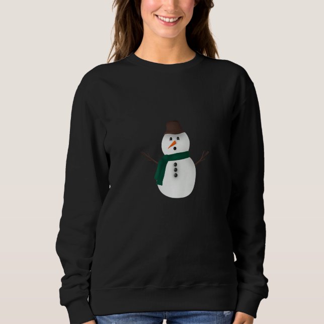 Cute Snowman Winter Season Snow Premium Sweatshirt (Vorderseite)