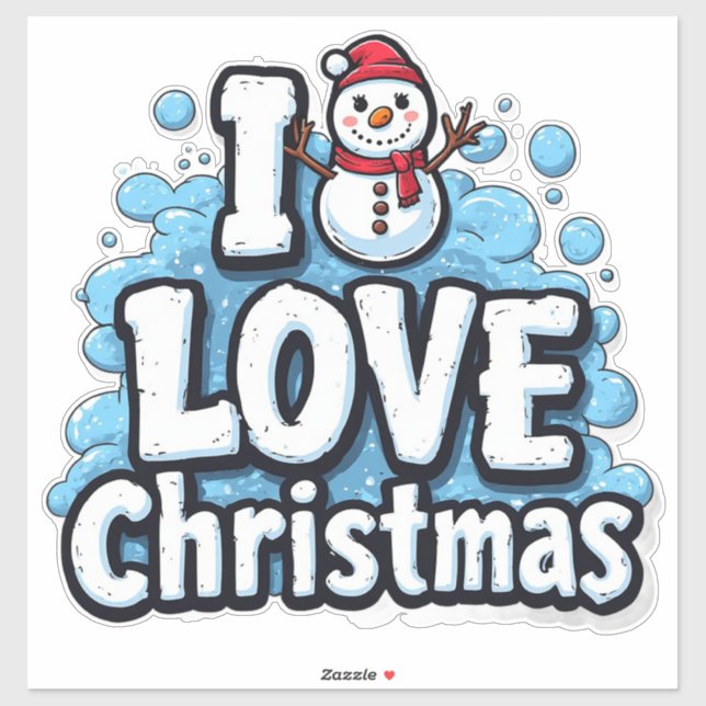 Cute Snowman With Red Hat And Scarf Aufkleber (Blatt)