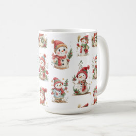 Cute snowmen with hats  kaffeetasse