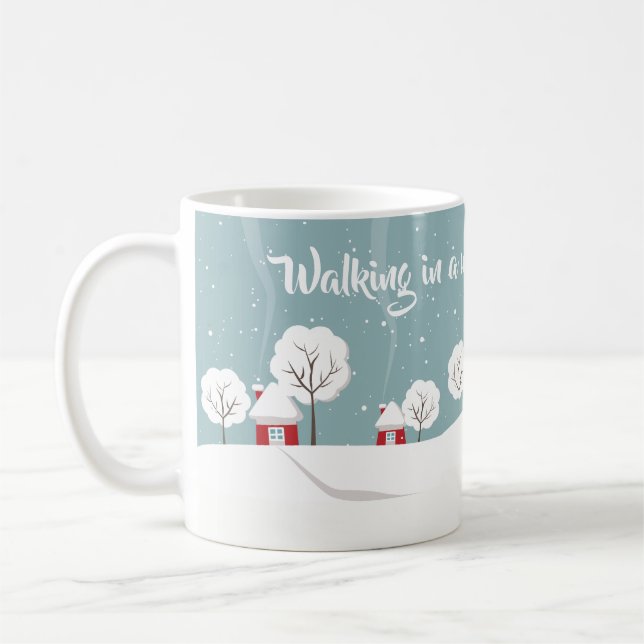 Cute Snowy Houses and Trees Winter Kaffeetasse (Links)