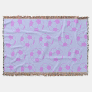 Cute Soccer Ball Pattern in Purple and Blue Decke