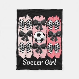 Cute Soccer Girl Coquette Bow Soccer Girl Soccer B Fleecedecke