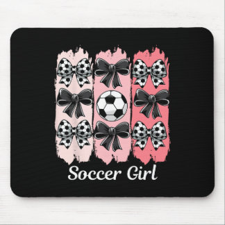 Cute Soccer Girl Coquette Bow Soccer Girl Soccer B Mousepad