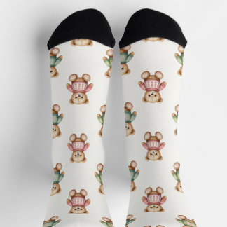 Cute Socks with Christmas Teddy Bear in Sweaters Socken