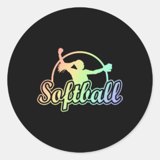 Cute Softball Runder Aufkleber