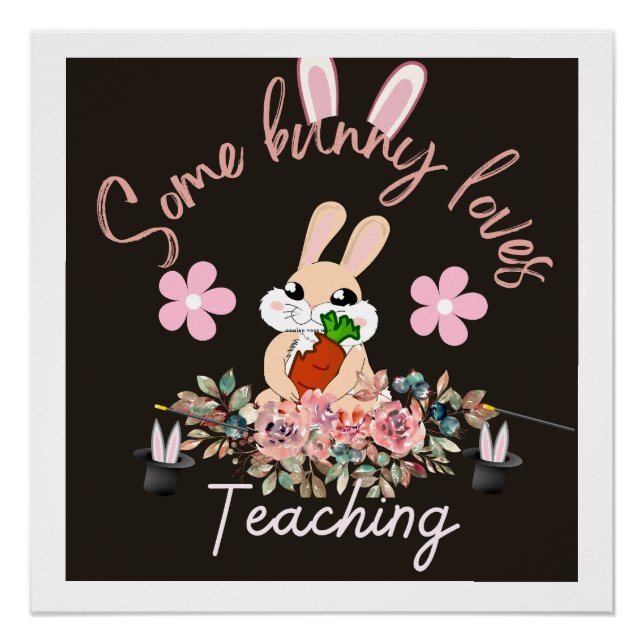 Cute some bunny loves teaching mug poster (Vorderseite)