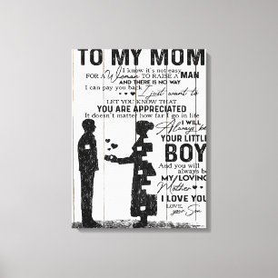 Cute Son To My Mom Gift   Lovely Family Gift Leinwanddruck