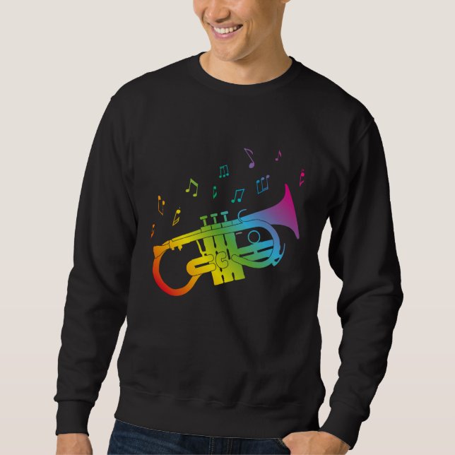 Cute Soprano Cornet player gay musicians LGBTQ+ ga Sweatshirt (Vorderseite)