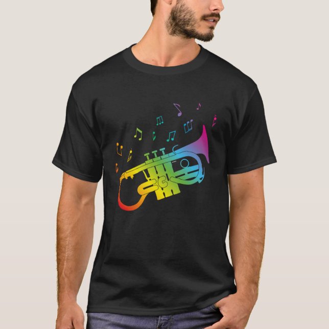 Cute Soprano Cornet player gay musicians LGBTQ+ ga T-Shirt (Vorderseite)