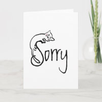 Cute Sorry Cat Sympathy Card