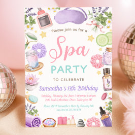 Cute Spa Pamper Party Girl Birthday Einladung