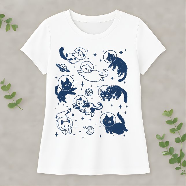 Cute Space Cat Astronaut Kitty Galaxy Lover Kawaii T-Shirt (Von Creator hochgeladen)