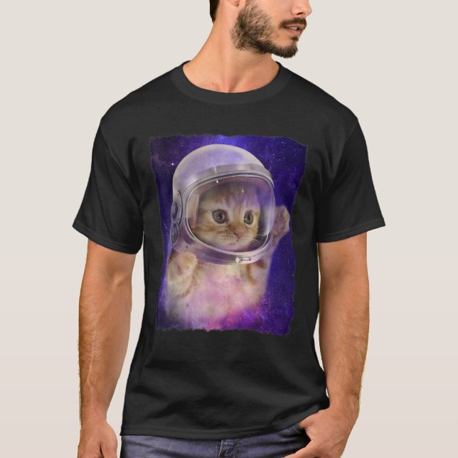 Cute Space Cat Astronaut Kitty Space Helmet Deep S T-Shirt (Vorderseite)