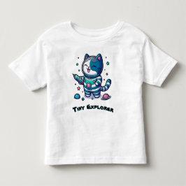 🚀 Cute Space Cat Astronaut 🐱 Kleinkind T-shirt