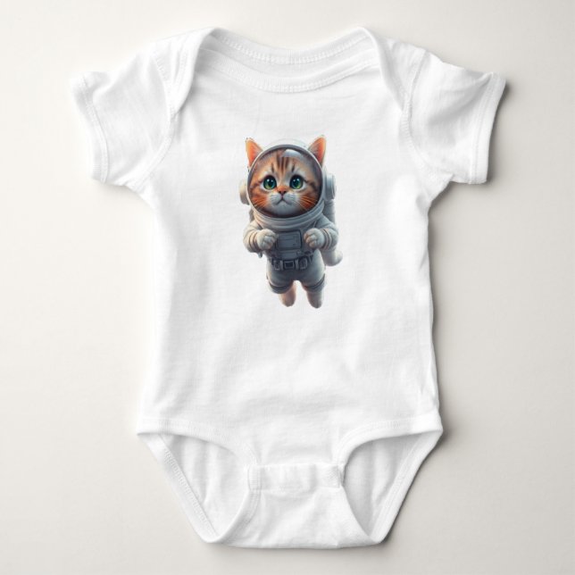cute space explorer Cat  Baby Strampler (Vorderseite)