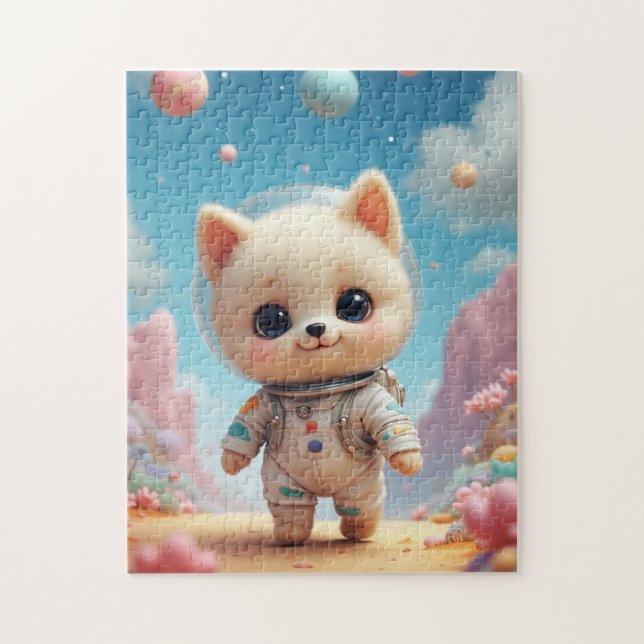 Cute Space Kitten Astronaut Jigsaw Puzzle (Vertikal)