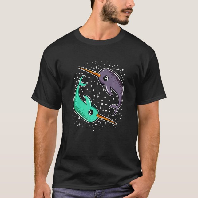 Cute Space Narwhals Narwhal  Outerspace T-Shirt (Vorderseite)