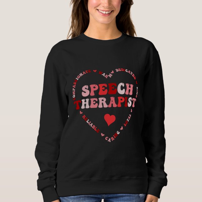 Cute Speech Therapist Valentines Day Heart Sweatshirt (Vorderseite)