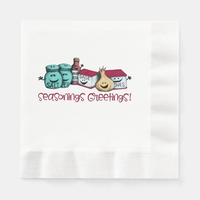 Cute Spices Seasonings Greetings Serviette (Vorderseite)