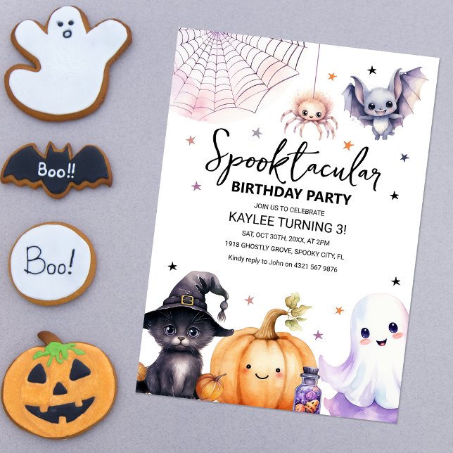 Cute Spooktacular Birthday Party Einladung (Von Creator hochgeladen)