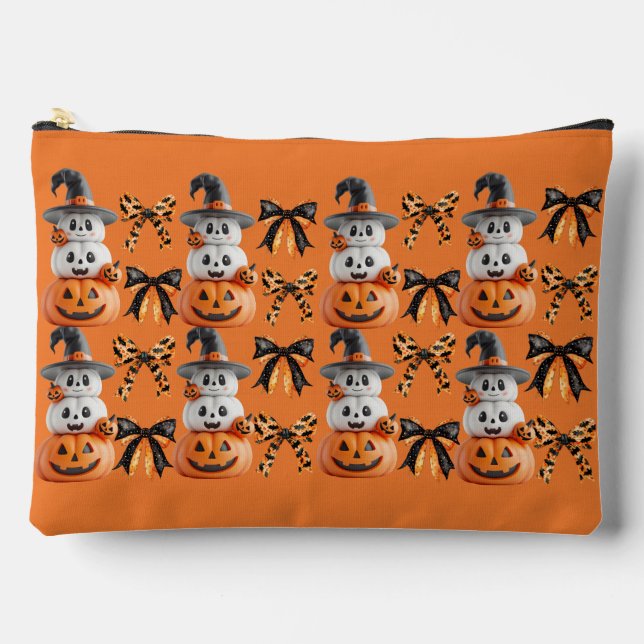Cute Spooky Coquette Halloween Pumpkin  Zubehörtasche (Vorderseite)