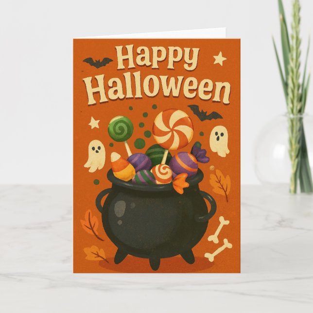 Cute Spooky Halloween  Karte (Vorderseite)