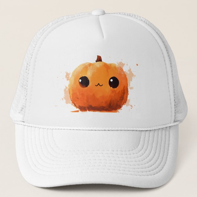 Cute & Spooky Jack-O-Lantern Cap Truckerkappe (Vorderseite)