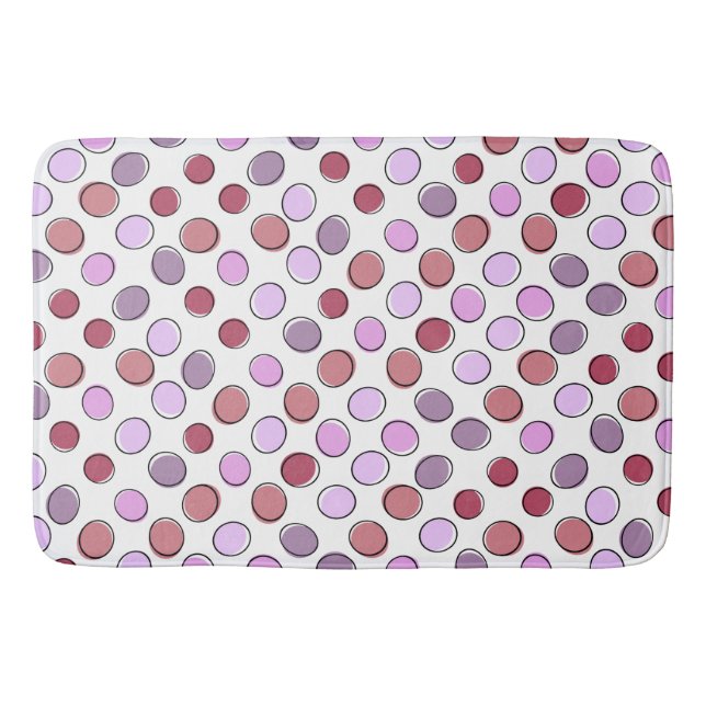 Cute Spotty Pink and Purple Pattern Badematte (Vorderseite)