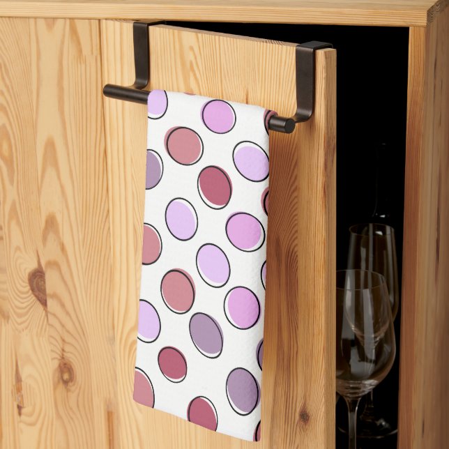 Cute Spotty Pink and Purple Pattern Geschirrtuch (Drittel gefaltet)