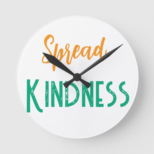 Cute Spread Kindness Clock Runde Wanduhr (Vorderseite)