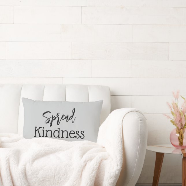 Cute Spread Kindness Grey Throw Pillow Lendenkissen (Liege)
