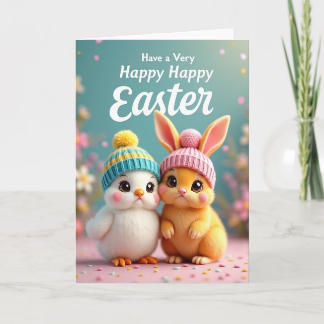 Cute Spring Animals Greeting Card Karte (Vorderseite)