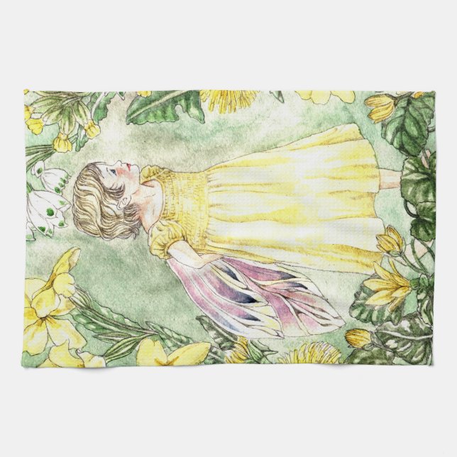 Cute Spring Fairy Kitchen Towel Geschirrtuch (Horizontal)