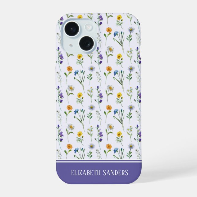 Cute Spring Floral Pattern for her iPhone 15 Hülle (Rückseite)