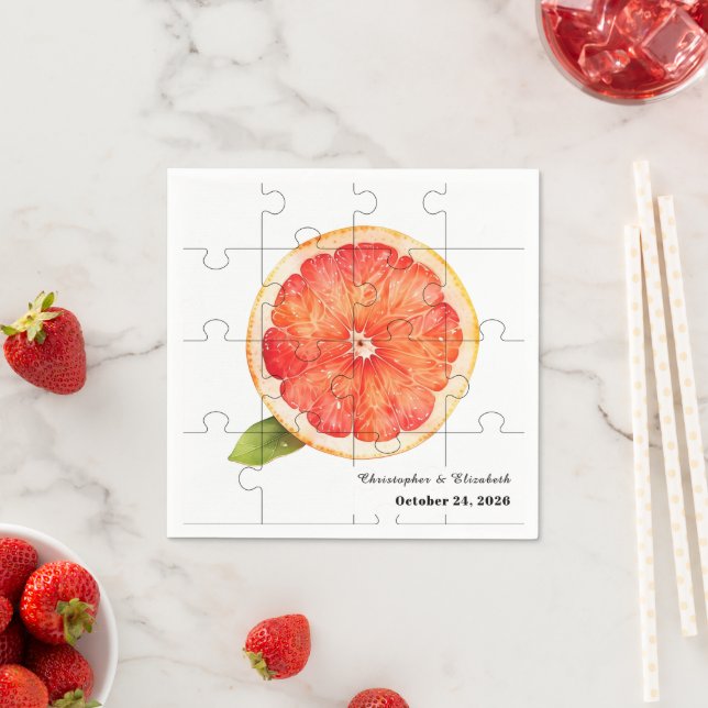 Cute Squeeze the Day Citrus Grapefruit Wedding Serviette (Beispiel)