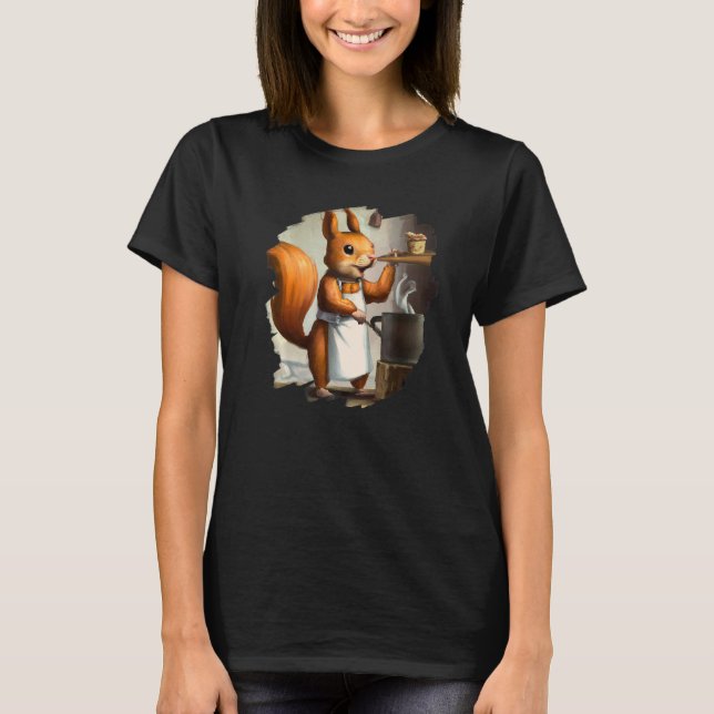 Cute Squirrel Chef Cooking Food Squirrel T-Shirt (Vorderseite)