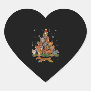 Cute Squirrel Christmas Tree gift decor Xmas tree Herz-Aufkleber