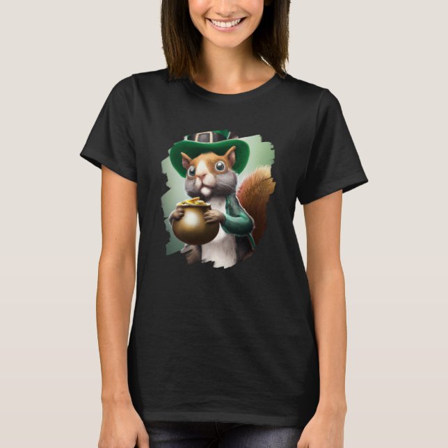 Cute Squirrel Leprechaun St Patricks Day Squirrel  T-Shirt (Vorderseite)