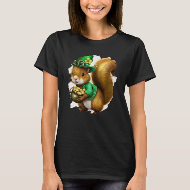 Cute Squirrel Leprechaun St Patricks Day Squirrel T-Shirt (Vorderseite)