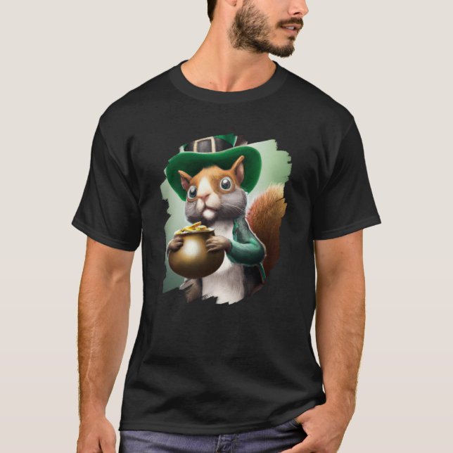 Cute Squirrel Leprechaun St Patricks Day Squirrel  T-Shirt (Vorderseite)